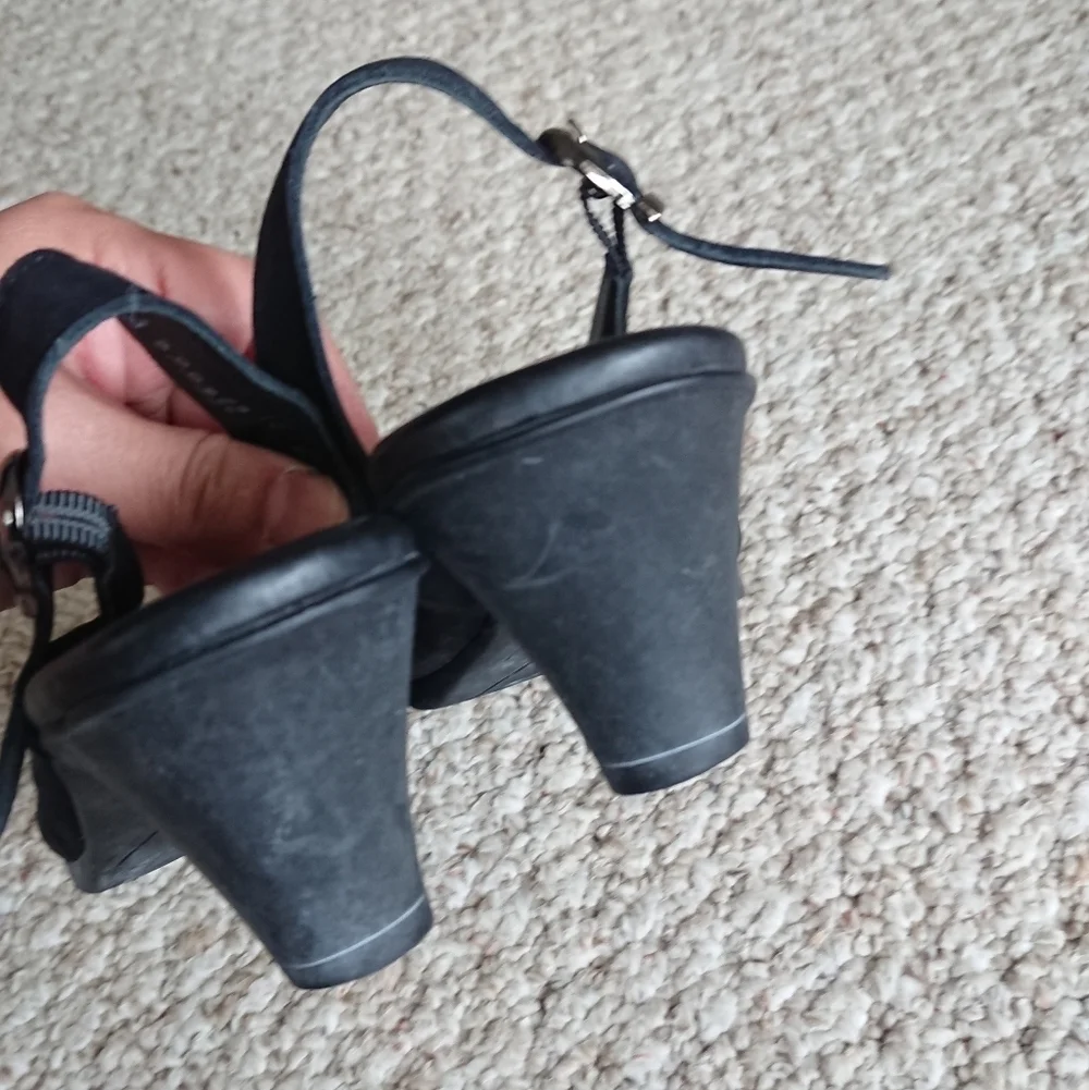 Arche Black Leather Slingback Sandals size 8